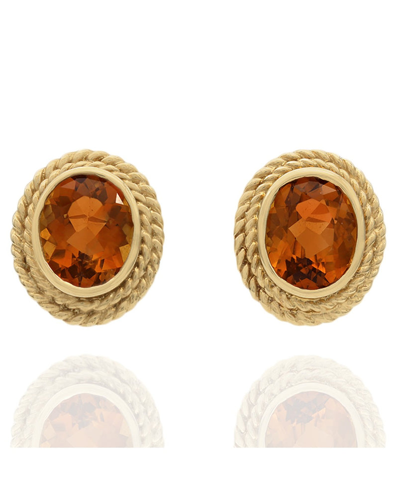 Double Rope Halo Citrine Earrings