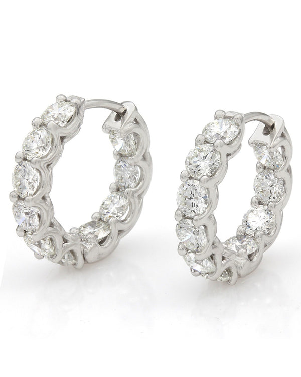 18K Diamond Inside-Outside Hoop Earrings