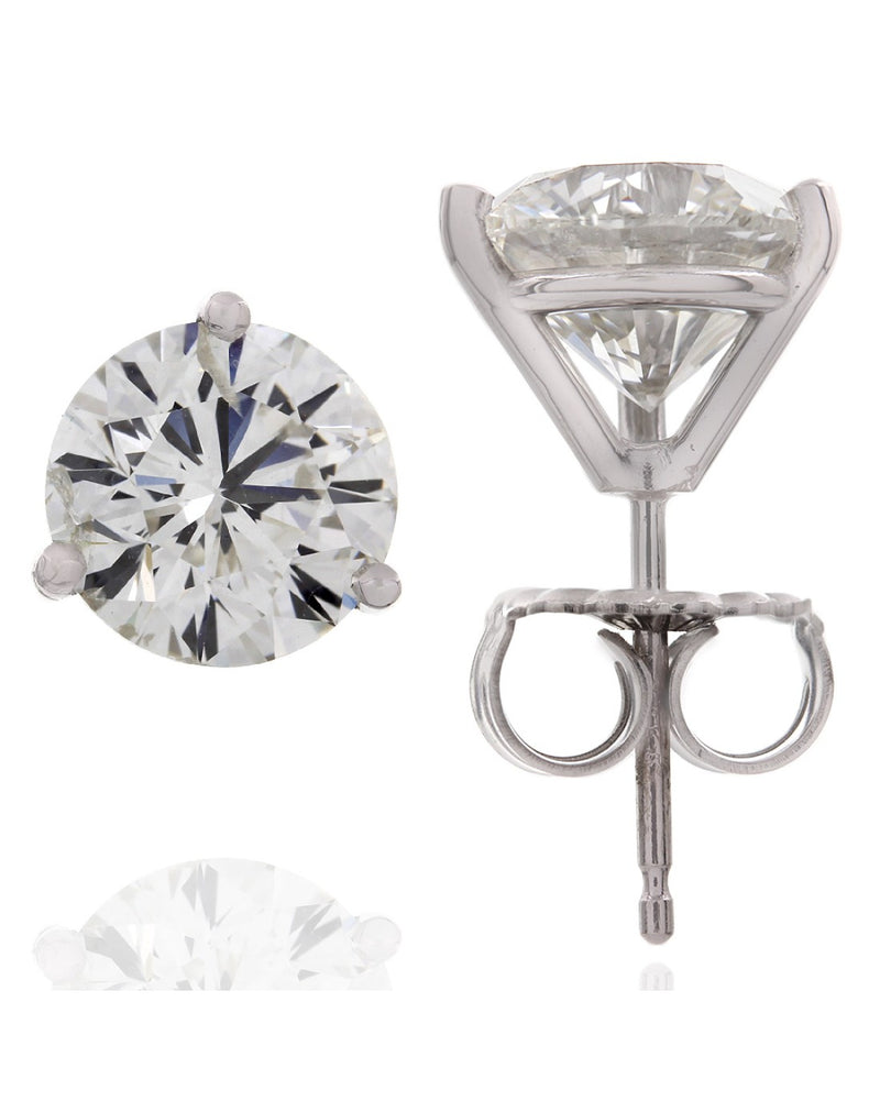 Round Brilliant Diamond Martini Studs