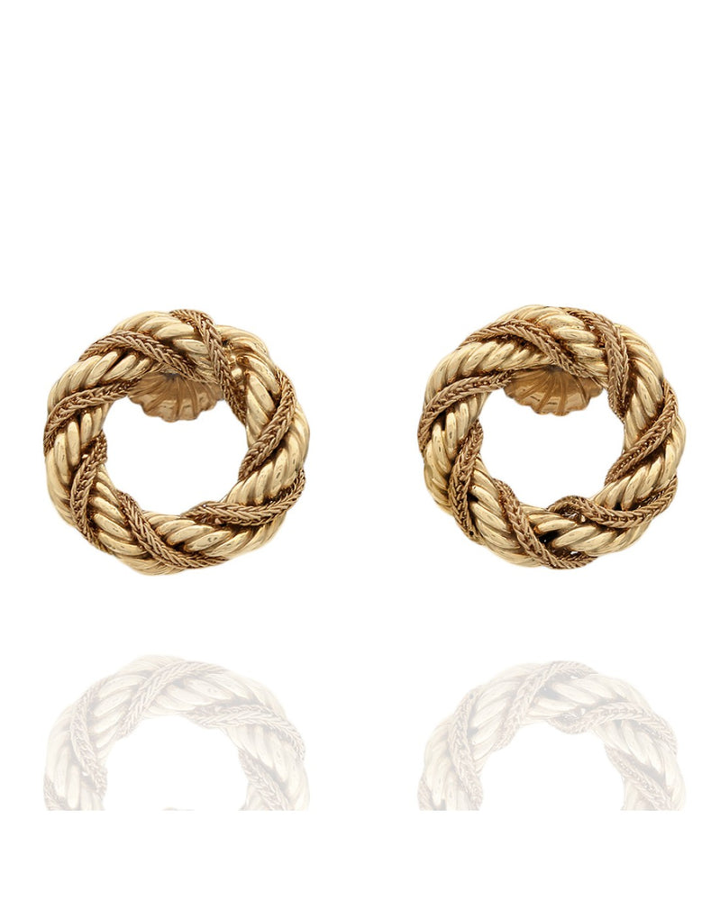 Wheat Chain Wrapped Circle Earrings