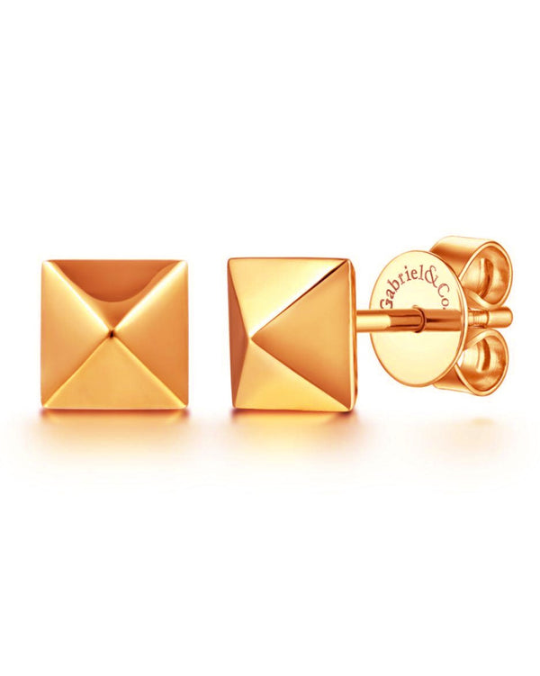 Gabriel & Co. Pyramid Studs in Rose Gold