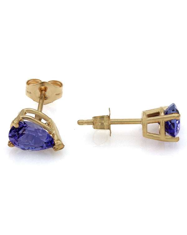 Pear Shape Tanzanite Stud Earrings
