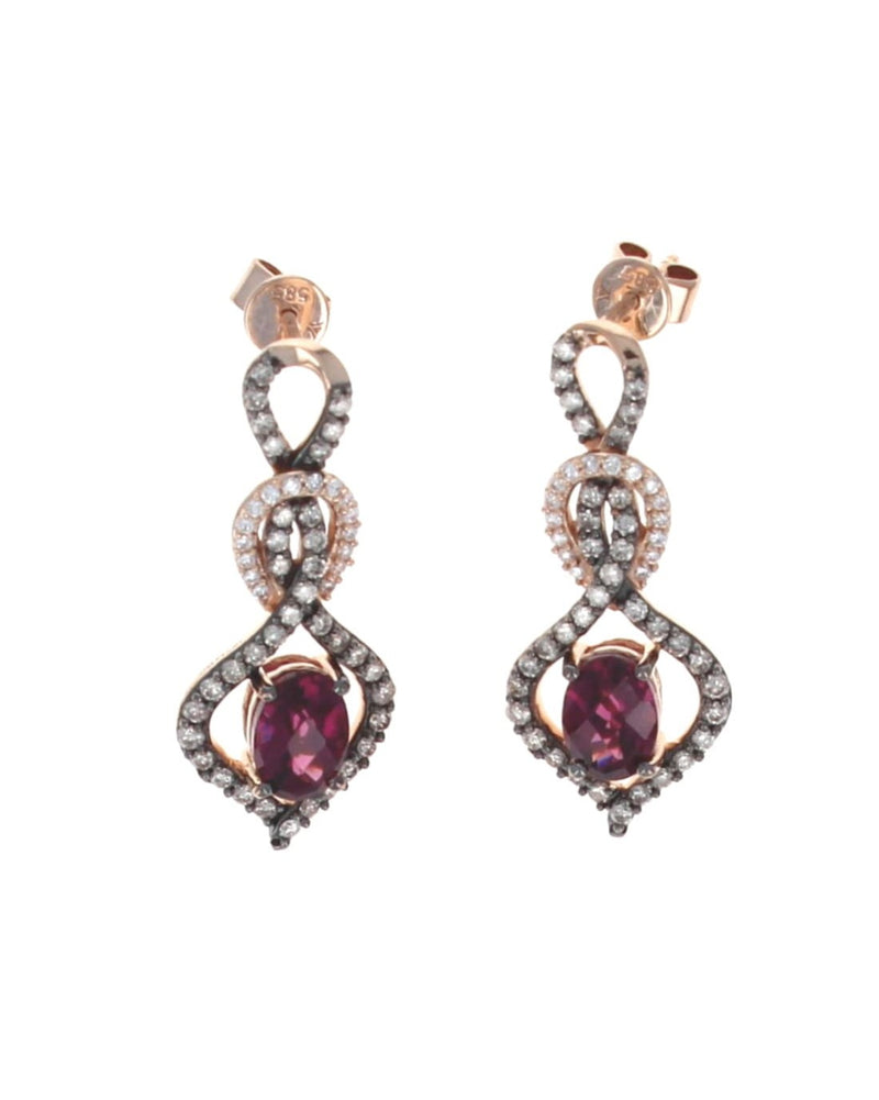 LeVian Garnet and Diamond Drop Earrings