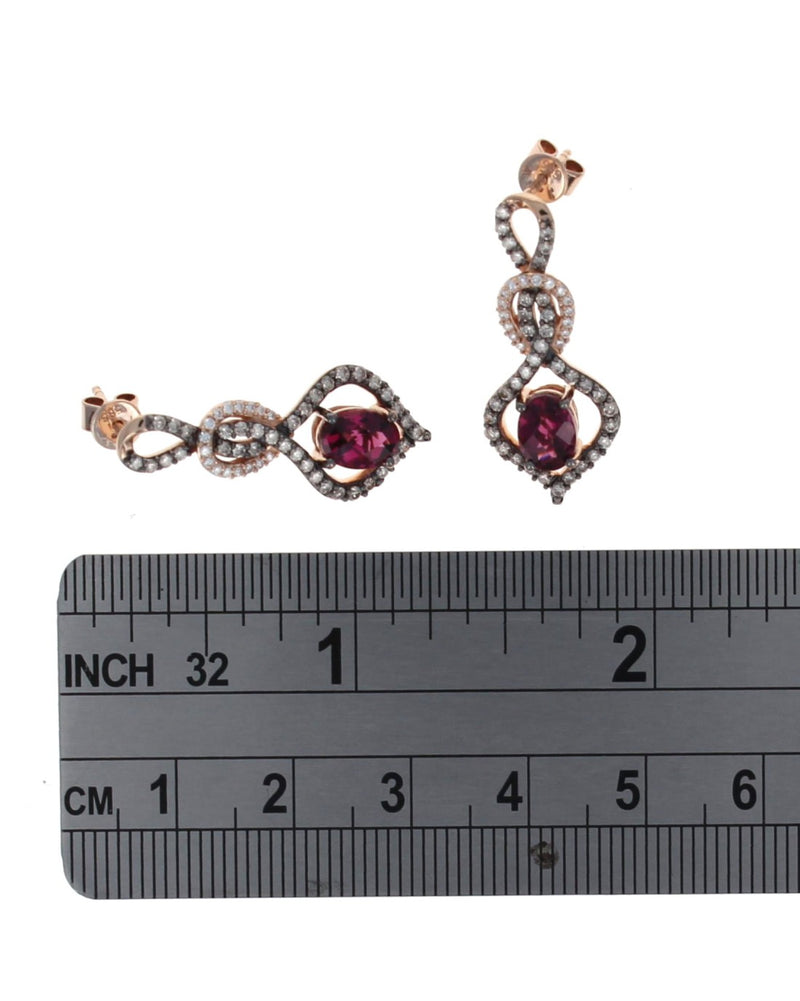 LeVian Garnet and Diamond Drop Earrings