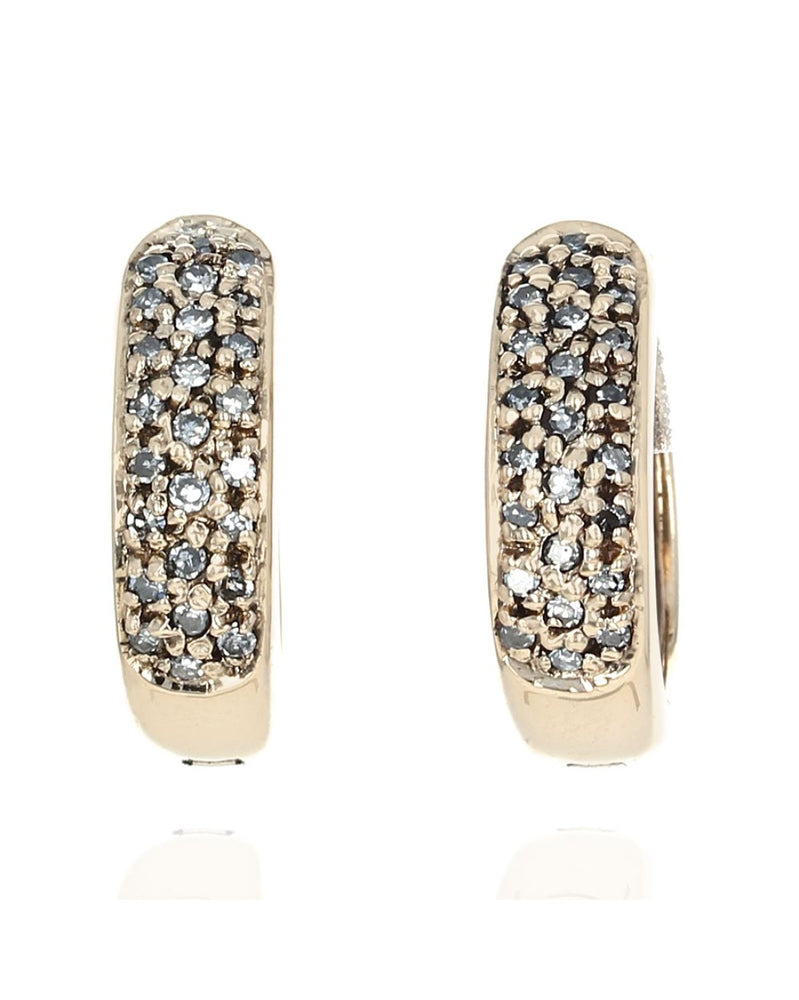 Brown Diamond Pave Huggie Earrings