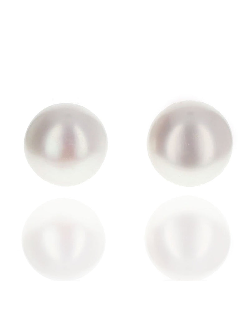 Pearl Button Stud Earrings