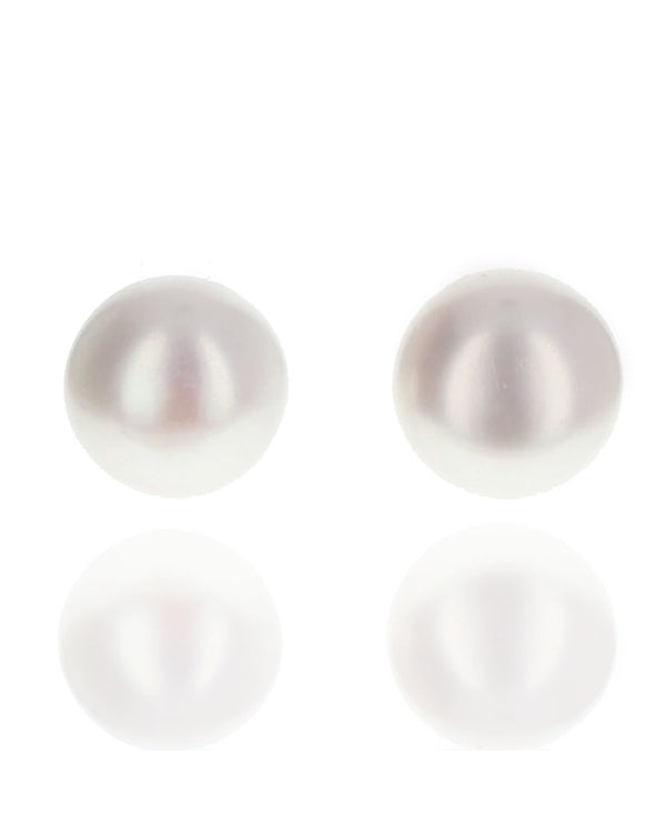 Pearl Button Stud Earrings