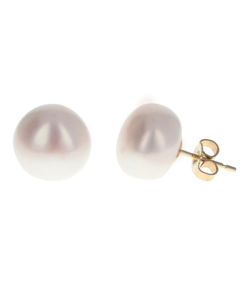 Pearl Button Stud Earrings