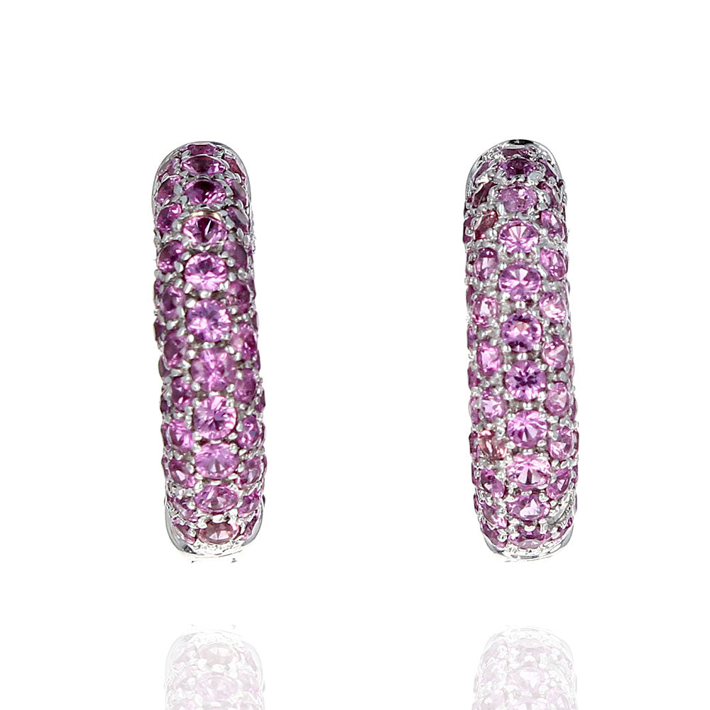 Le Vian Pink Tourmaline Huggie Earrings in White Gold