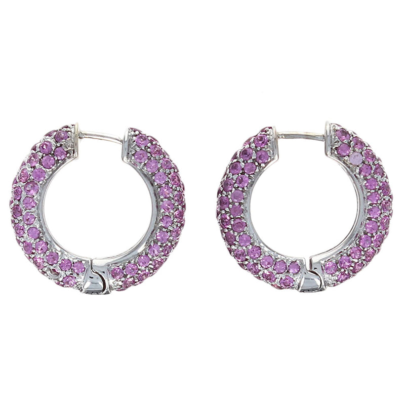 Le Vian Pink Tourmaline Huggie Earrings in White Gold