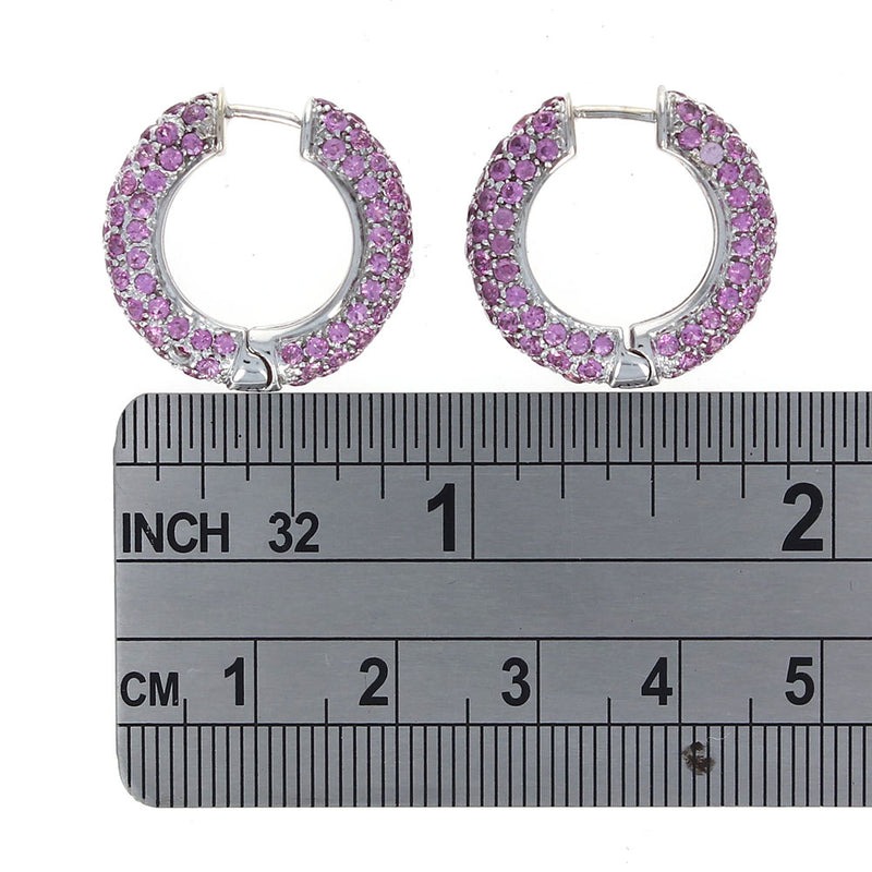 Le Vian Pink Tourmaline Huggie Earrings in White Gold