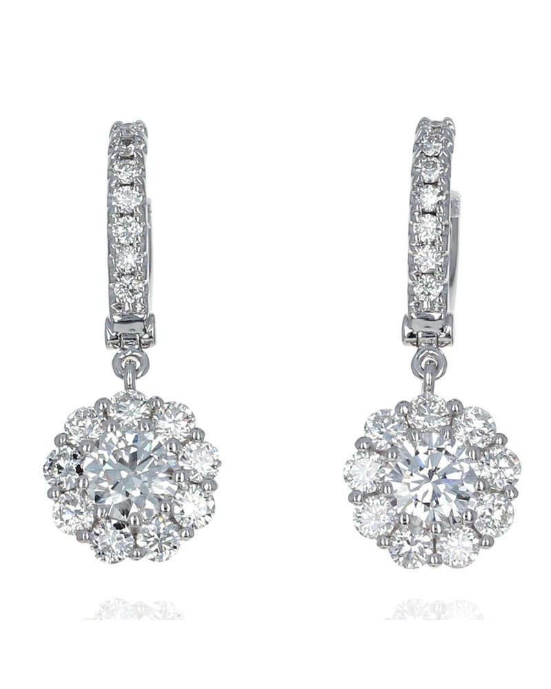 Diamond Cluster Drop Earings