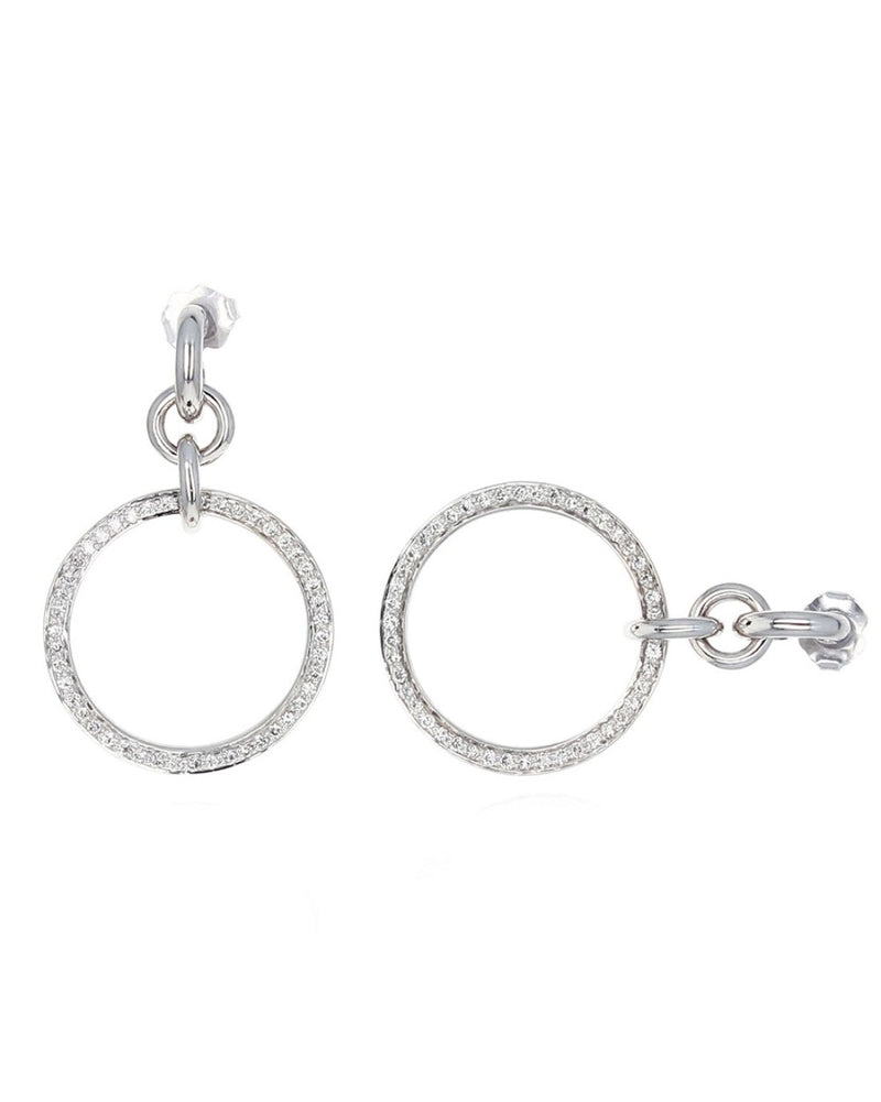 0.96ctw Diamond Drop Earrings in 18K White Gold