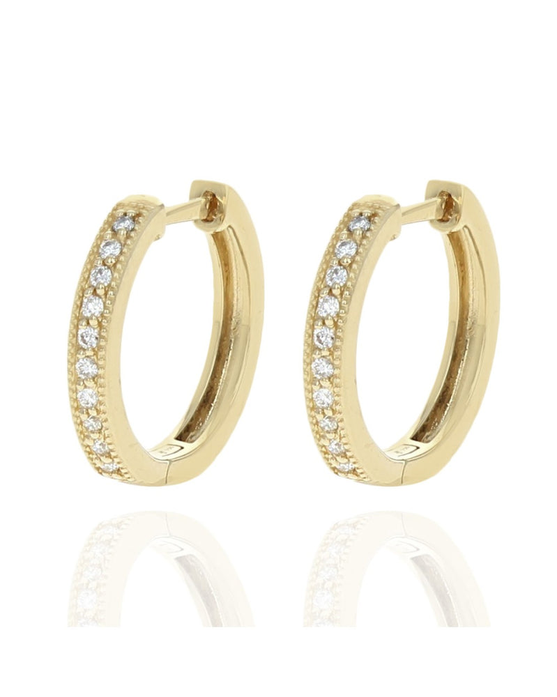 0.15ctw Diamond Hoop Earrings in 18K Yellow Gold