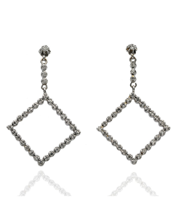 Diamond Shape Diamond Dangle Earrings