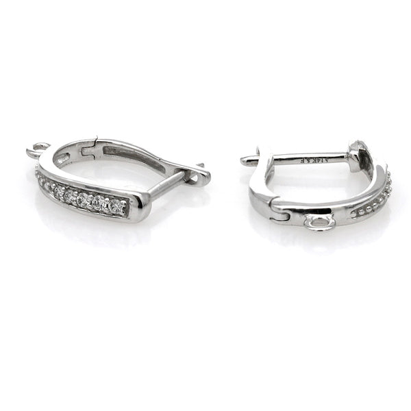 Graduated Diamond Miniature Earring Toppers with Charm Ring in White Gold