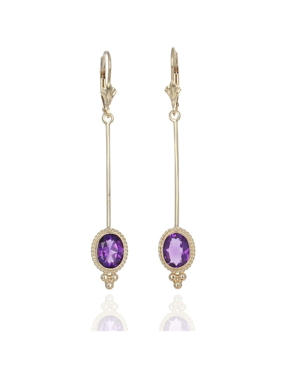 Amethyst Drop Dangle Earrings