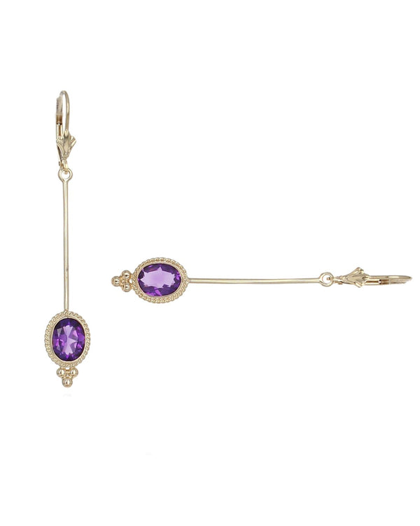 Amethyst Drop Dangle Earrings