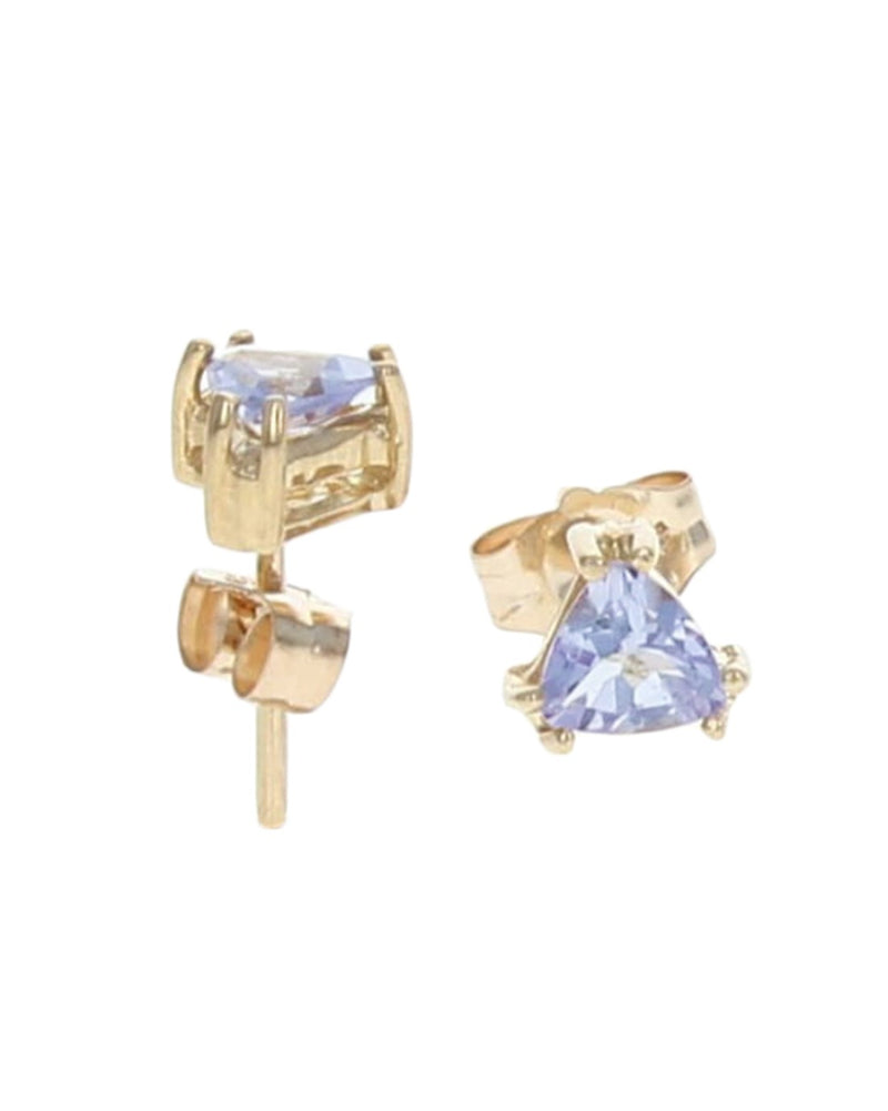 Trilliant Tanzanite Stud Earrings