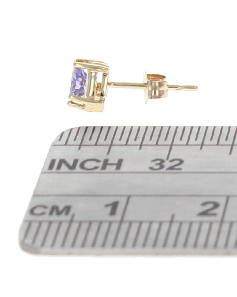 Trilliant Tanzanite Stud Earrings