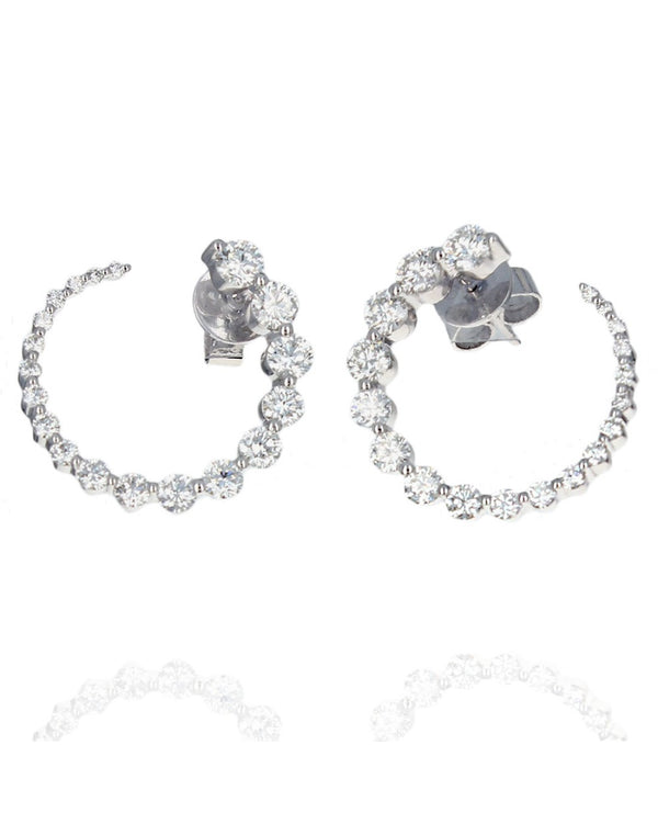 Graduated Diamond Circle Earrings