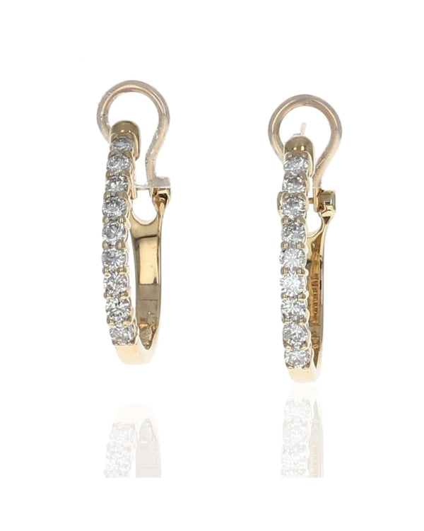 Shared Prong Diamond Oval Earrings