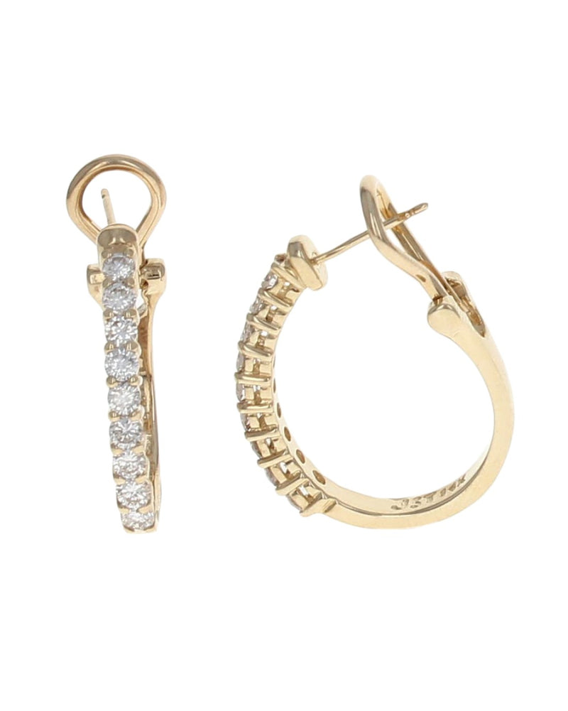 Shared Prong Diamond Oval Earrings