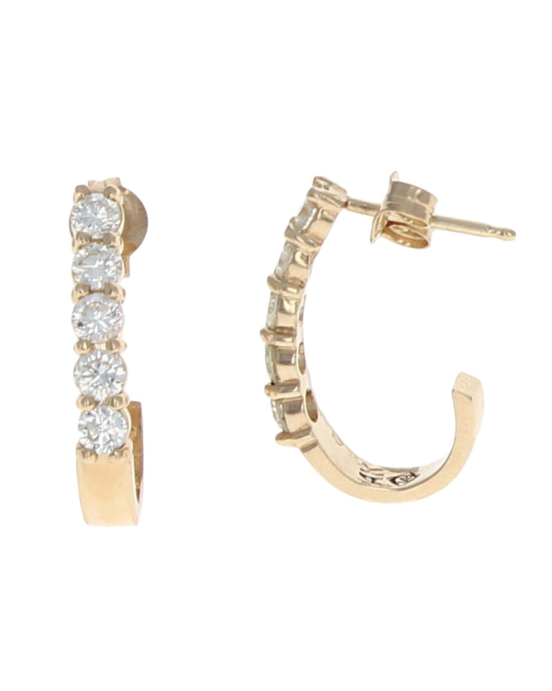 Diamond J Earrings in Gold