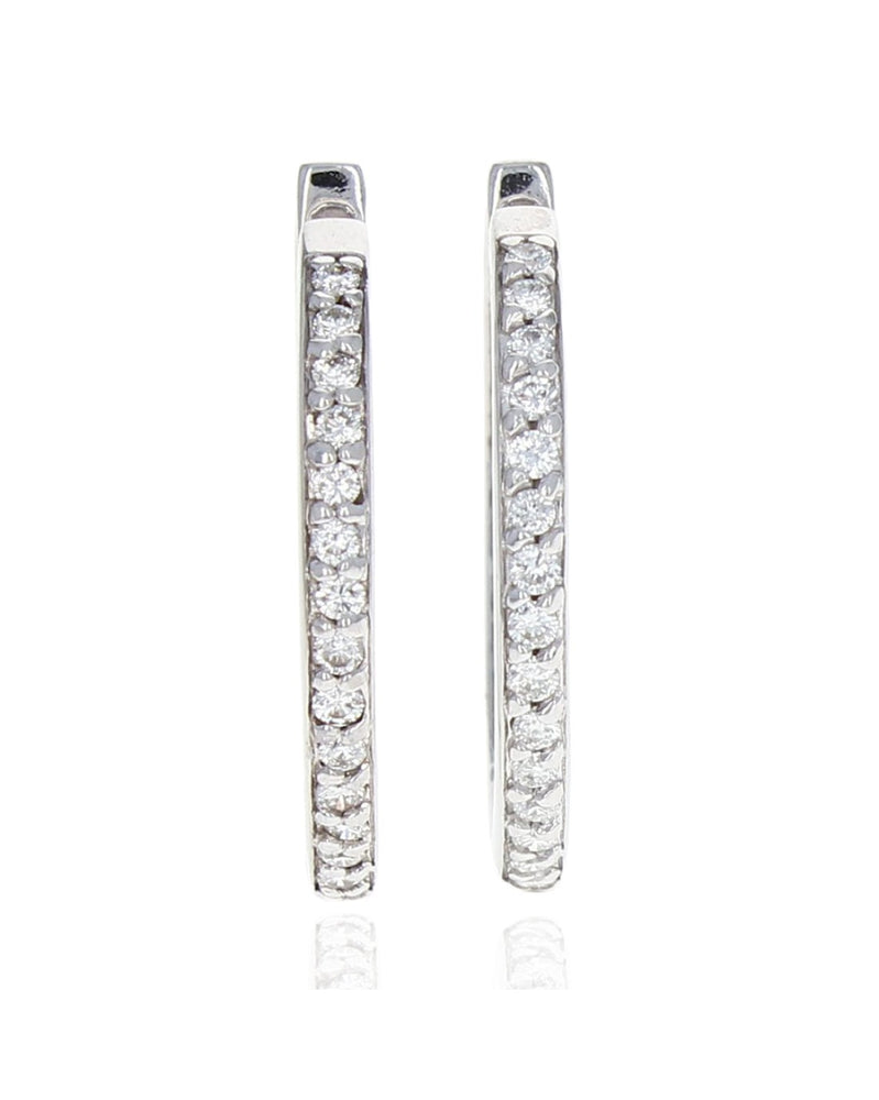 Diamond Inside Outside Hoop Earrings