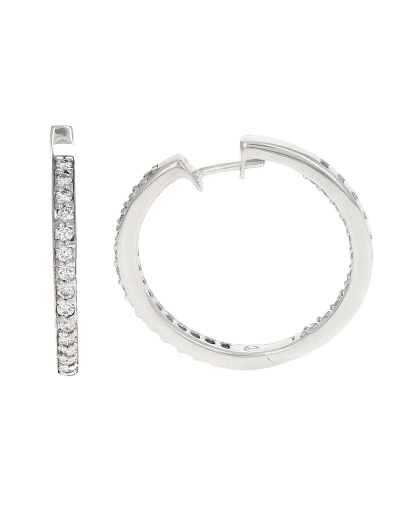 Diamond Inside Outside Hoop Earrings