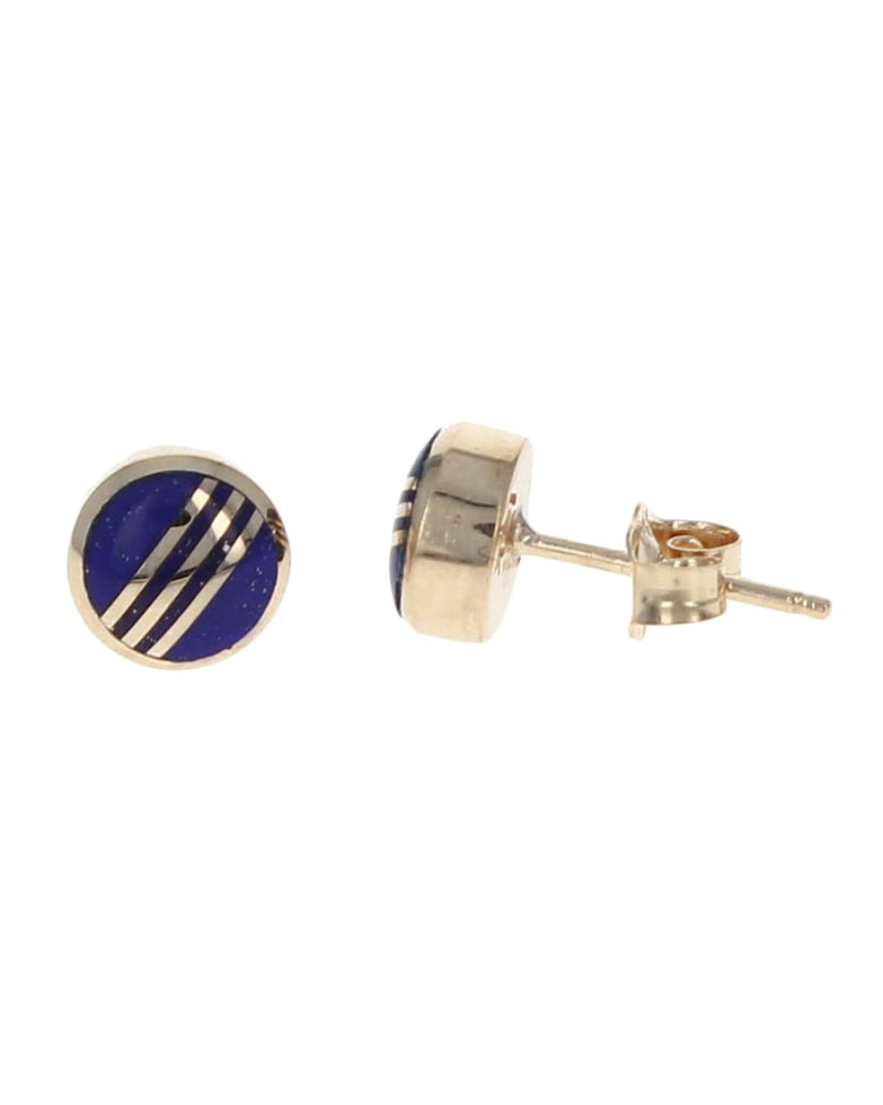 Lapis Stud Earrings in Gold