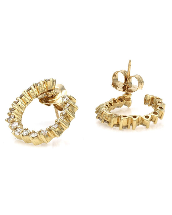 Diamond Twisted Spiral Earrings