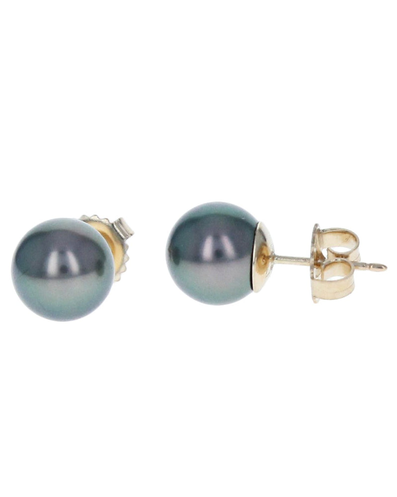 Black Tahitian Pearl Stud Earrings