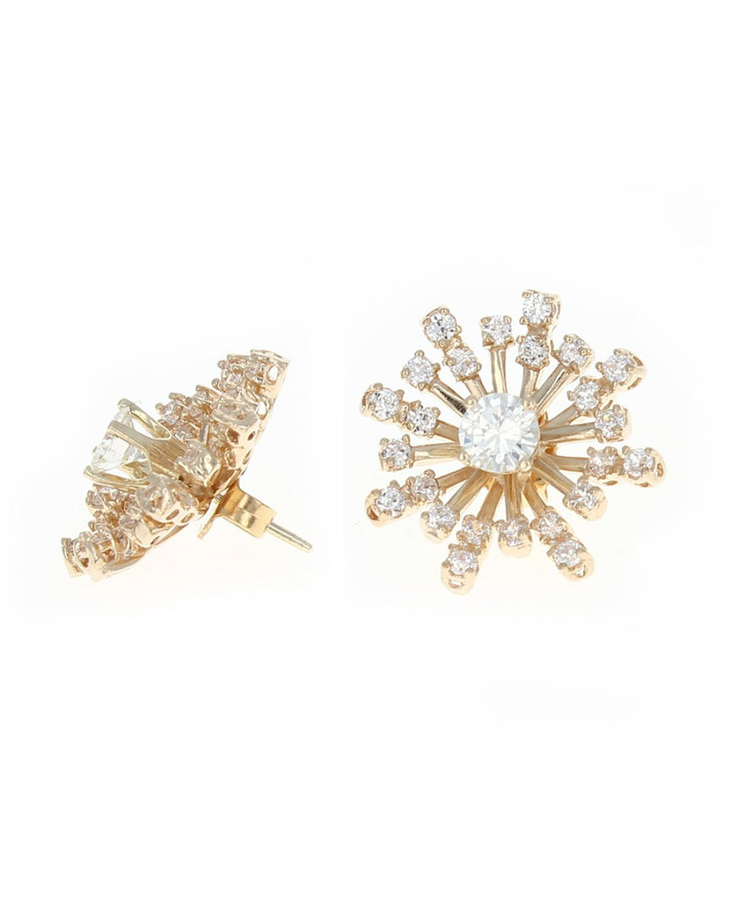 Diamond Stud Earrings with Diamond Burst Jackets