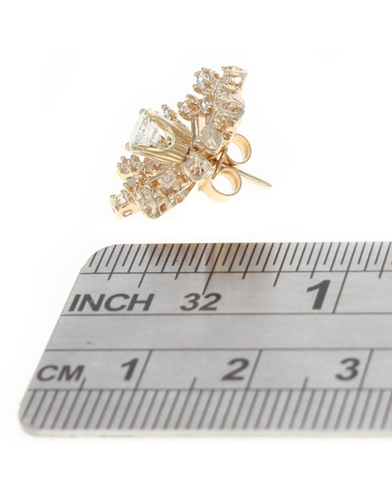 Diamond Stud Earrings with Diamond Burst Jackets