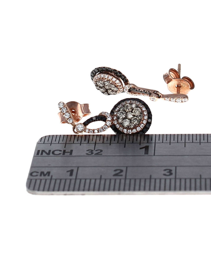 LeVian Rose Gold Diamond Drop Earrings