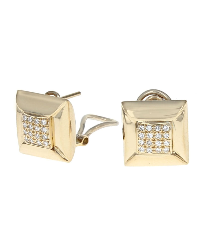 Square Pave Diamond Earrings