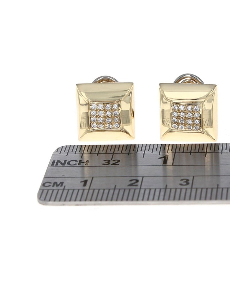 Square Pave Diamond Earrings