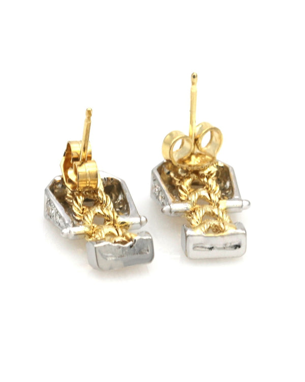 Diamond Buckle Rope Chain Drop Earrings