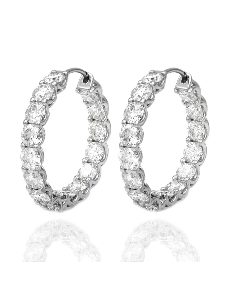 Inside Outside Diamond Hoop Earrings