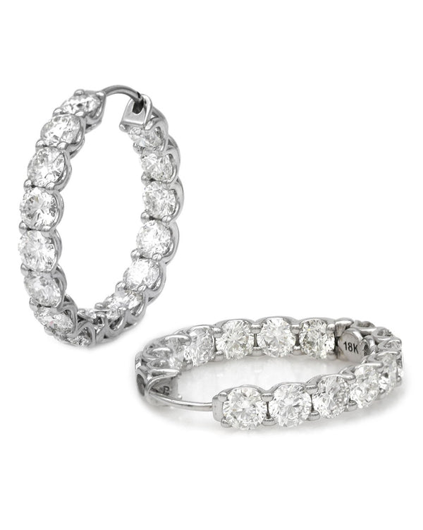 Inside Outside Diamond Hoop Earrings