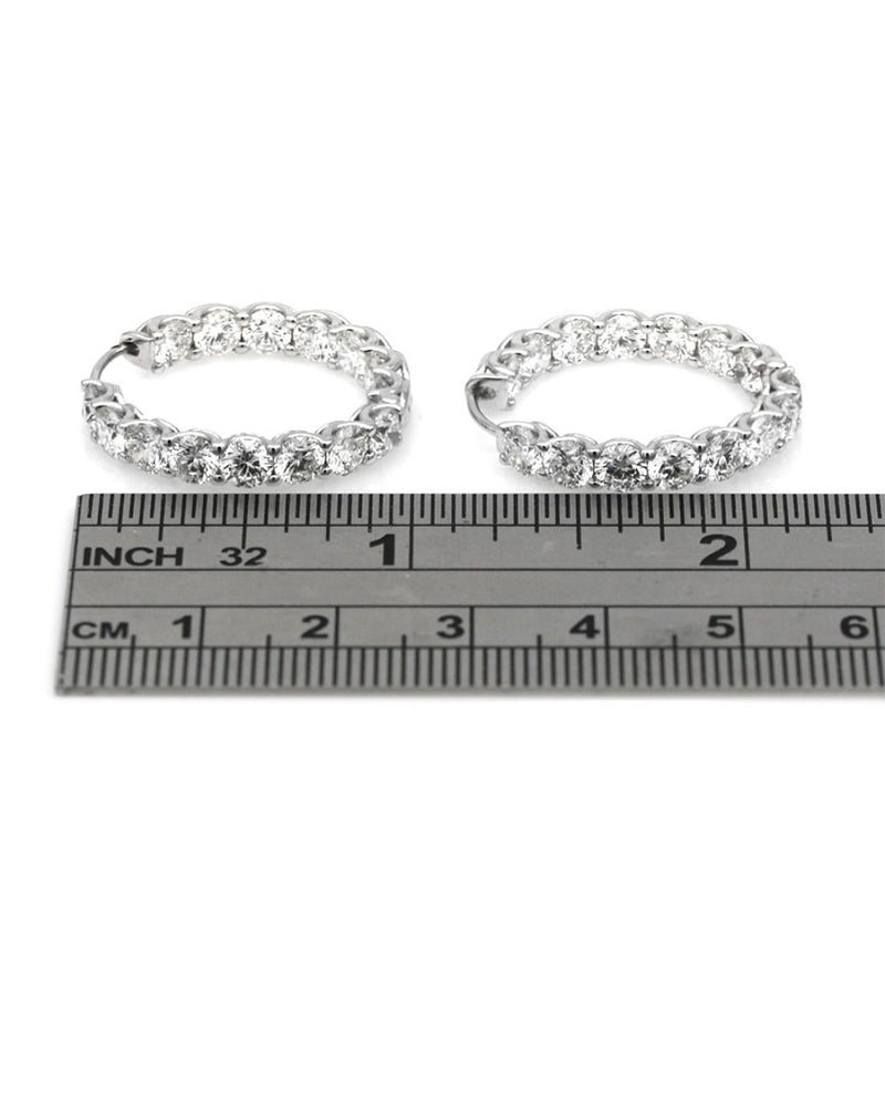 Inside Outside Diamond Hoop Earrings