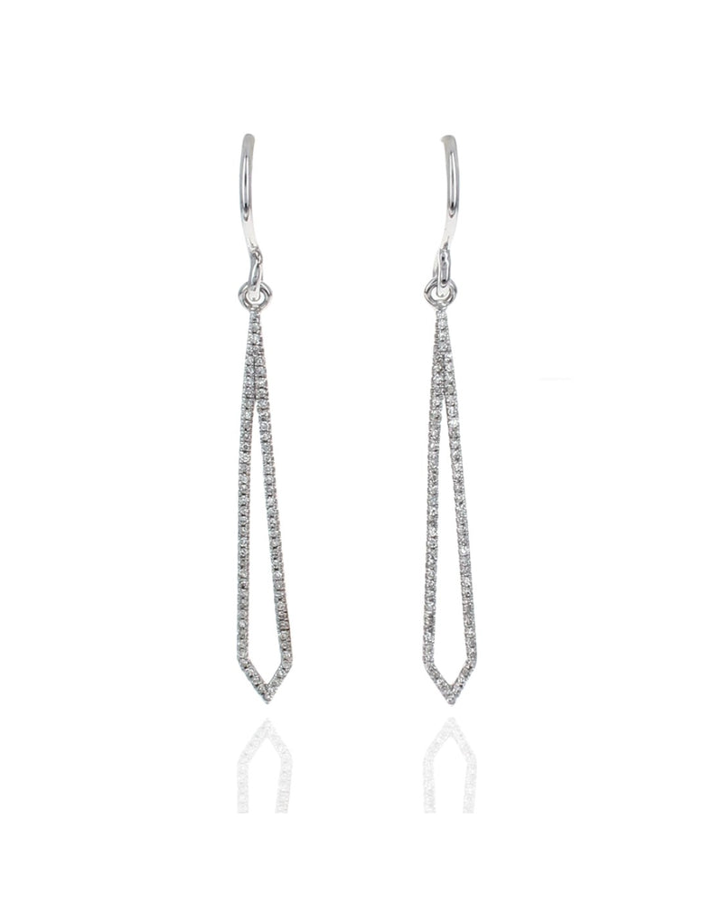 Diamond Pave Elongated Drop Earrings