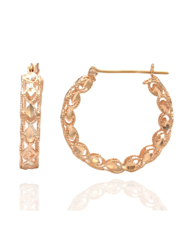 Cut Out Hoop Earrings in Rose Gold