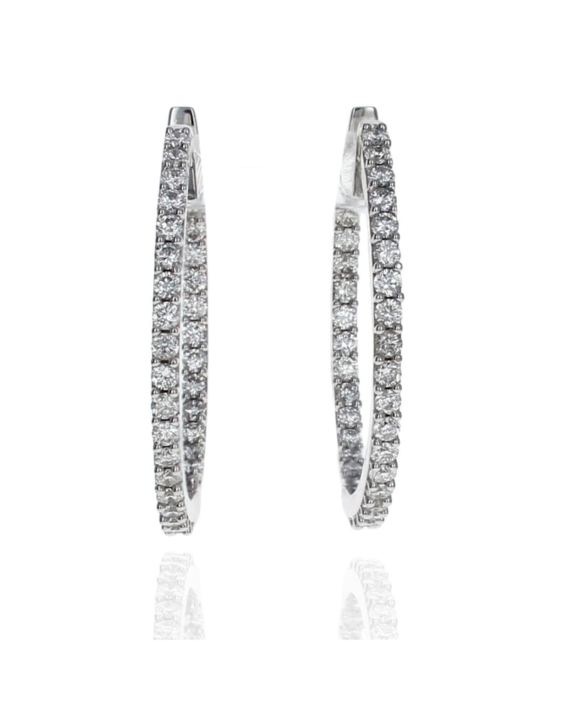 Diamond Inside Outside Hoop Earrings