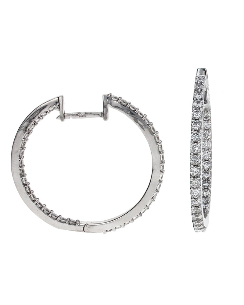 Diamond Inside Outside Hoop Earrings