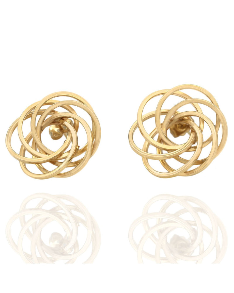 Spiral Stud Earrings in Yellow Gold