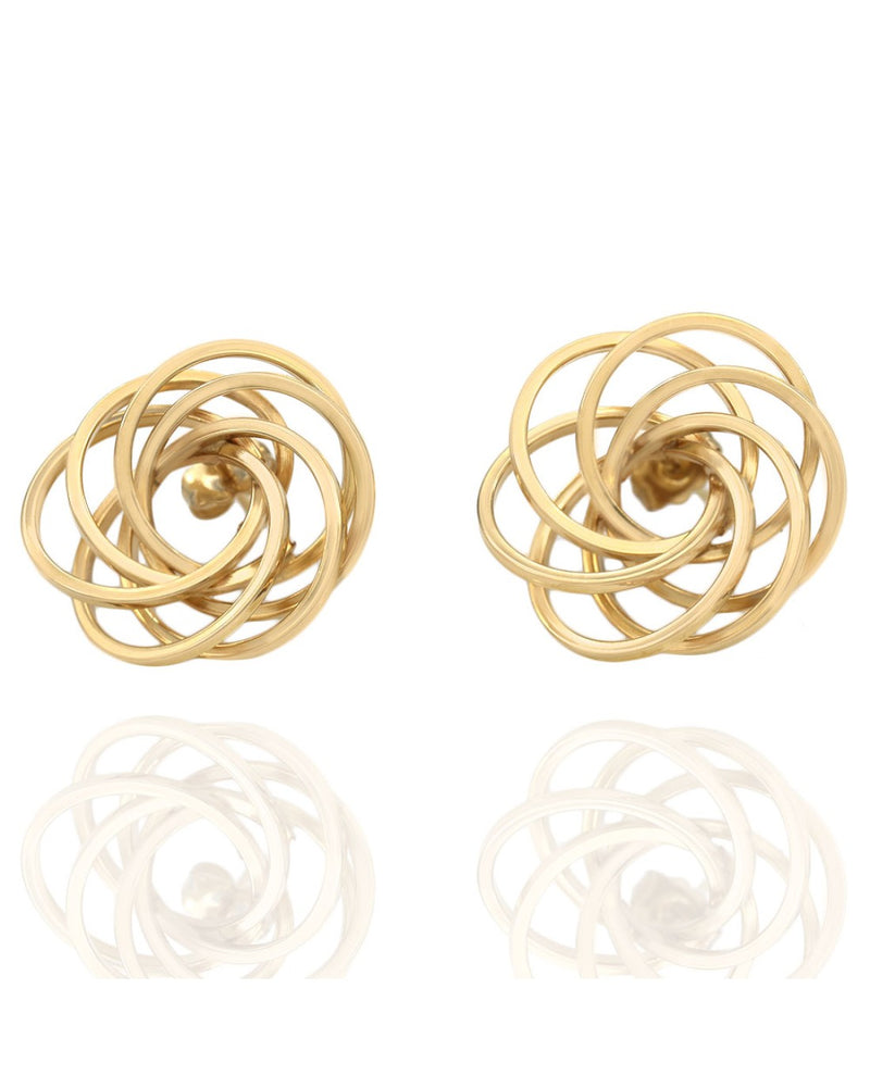 Spiral Stud Earrings in Yellow Gold