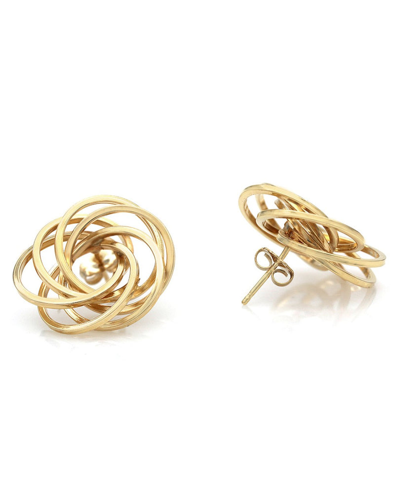 Spiral Stud Earrings in Yellow Gold