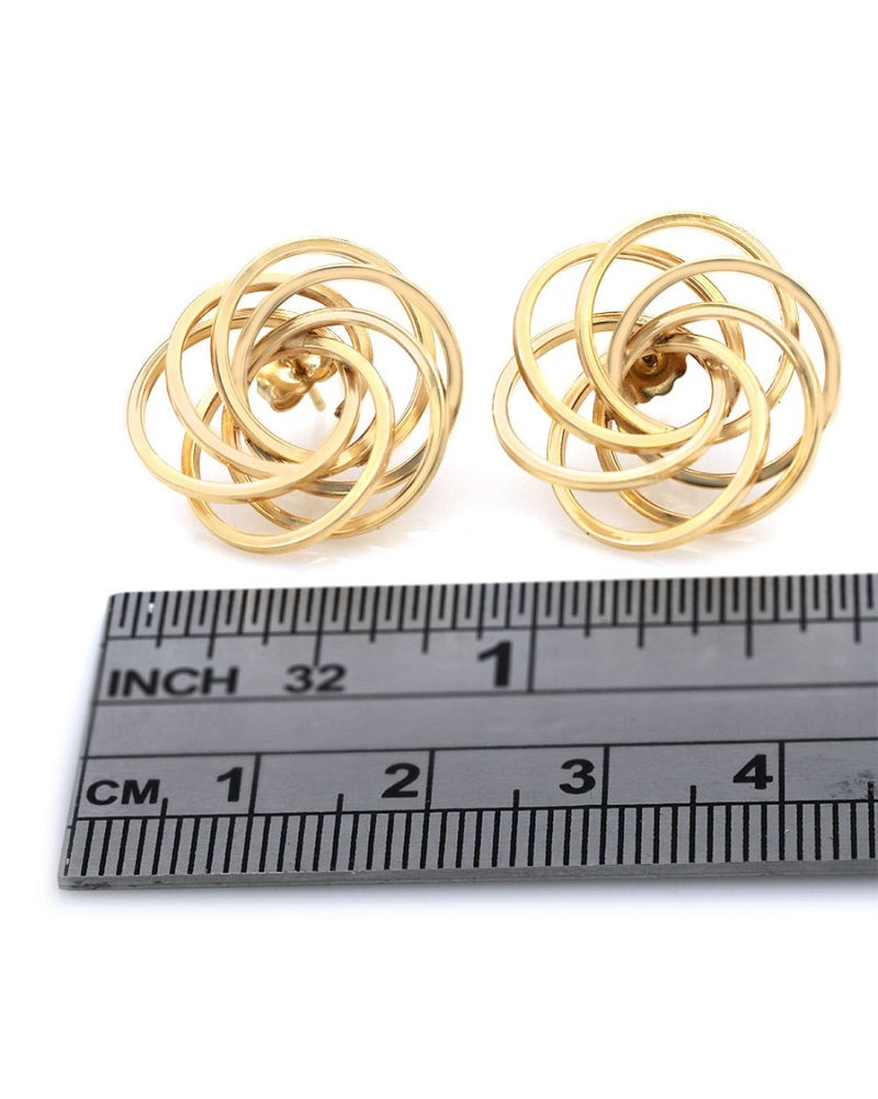 Spiral Stud Earrings in Yellow Gold